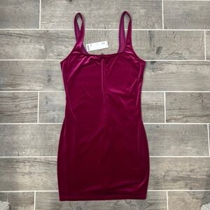 Elegant Burgundy Velvet Dress